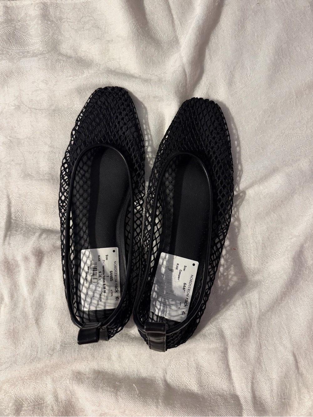 MIA Black Mesh Ballet Flats - Breathable Slip-On Flats (No Box)